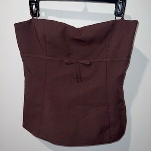 NWT Zara Chocolate Brown Strapless Top